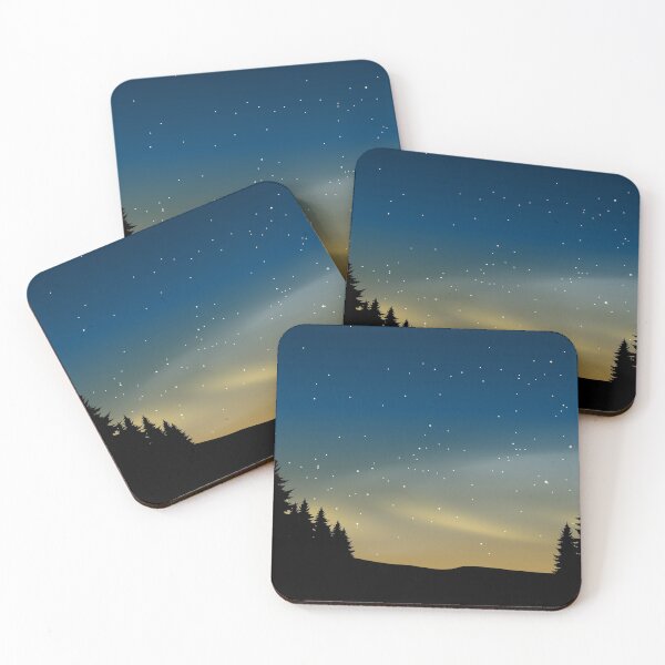 Item preview, Fir Tree Silhouette Starry Night Landscape designed and sold by JTS STORE.