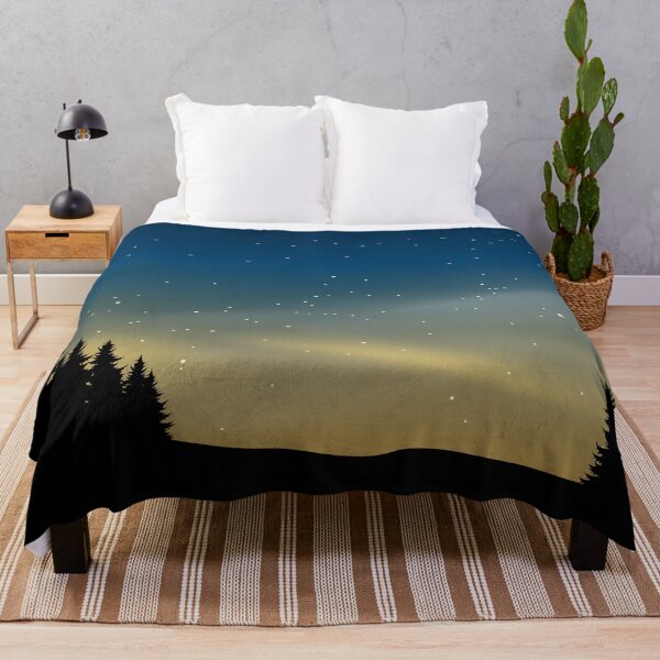 Item preview, Fir Tree Silhouette Starry Night Landscape designed and sold by JTS STORE.