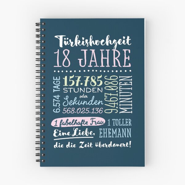 Item preview, Türkishochzeit 18 Jahre Hochzeitstag Geschenk Mann Frau designed and sold by betternotes.