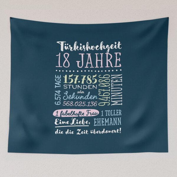Item preview, Türkishochzeit 18 Jahre Hochzeitstag Geschenk Mann Frau designed and sold by betternotes.