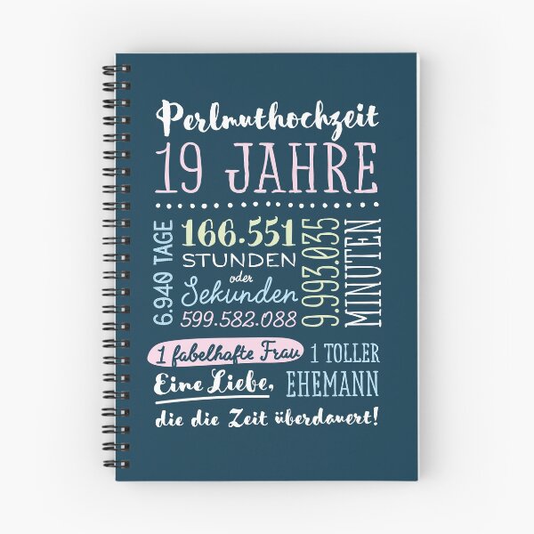 Item preview, Perlmuthochzeit 19 Jahre Hochzeitstag Geschenk Mann Frau designed and sold by betternotes.