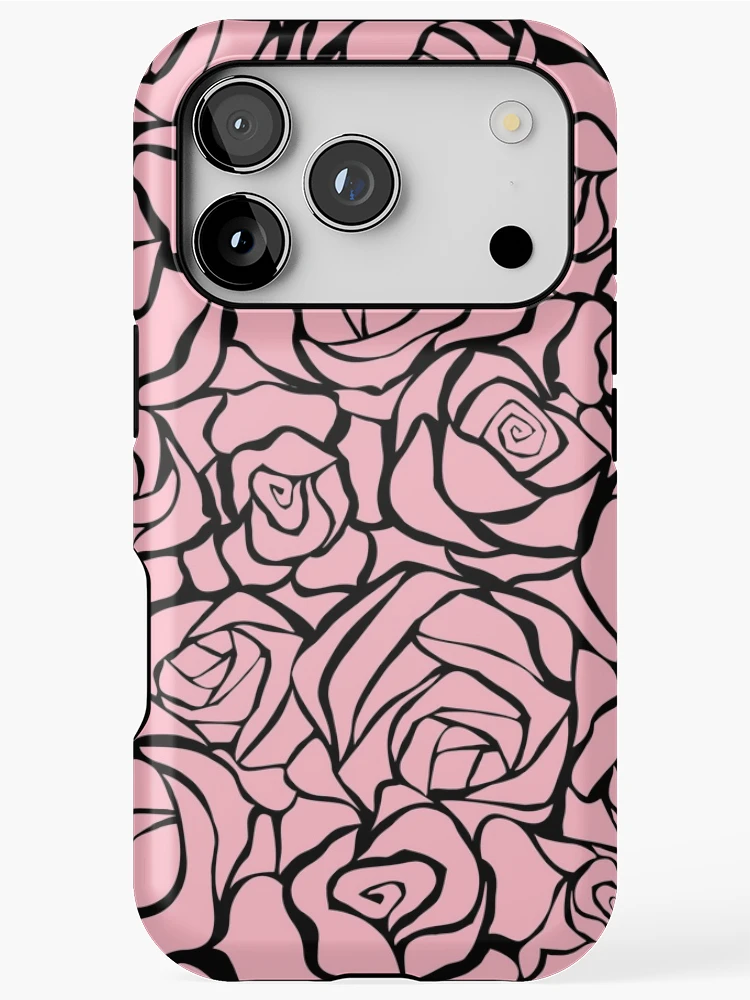 Thumbnail 1 of 4, iPhone Case, Pink Roses Flowers Garden Nature Pattern Design designed and sold by Youpattern.