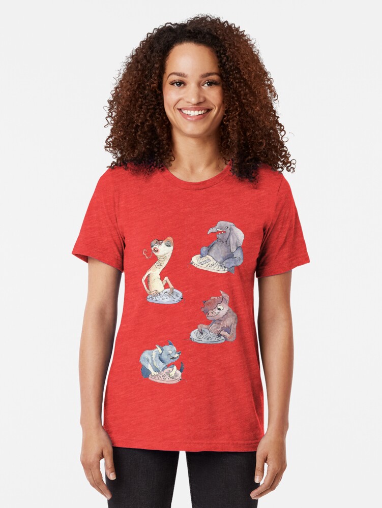 Alternate view of Omnichord Animals Tri-blend T-Shirt