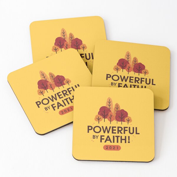Item preview, Powerful by Faith! | 2021 Convention | Typography Design with Trees Illustration (Mustard Yellow) designed and sold by Kim Liester Lagura.