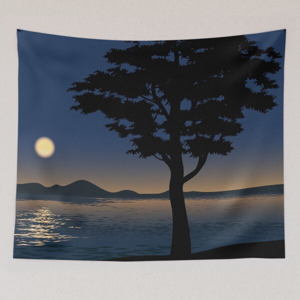 Item preview, Tree With Island And Sea Landscape Background designed and sold by JTS STORE.