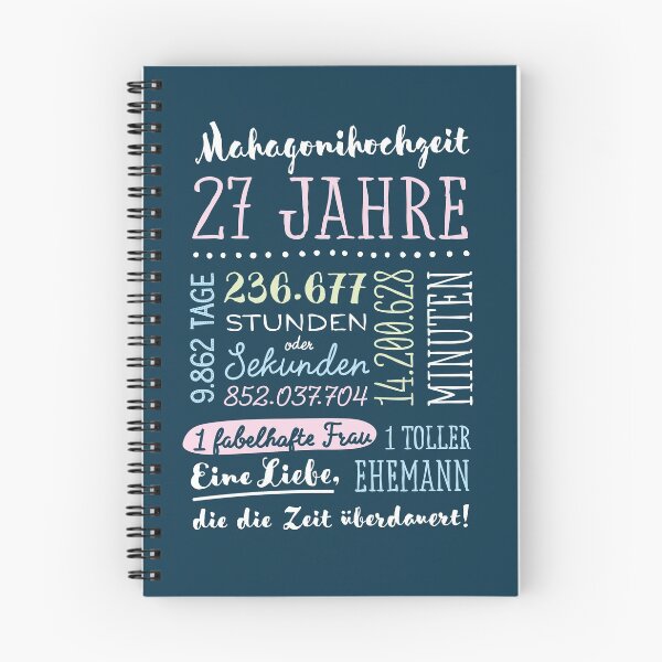 Item preview, Mahagonihochzeit 27 Jahre Hochzeitstag Geschenk Mann Frau designed and sold by betternotes.