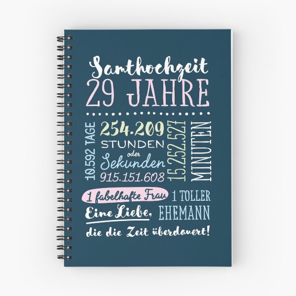 Item preview, Samthochzeit 29 Jahre Hochzeitstag Geschenk Mann Frau designed and sold by betternotes.