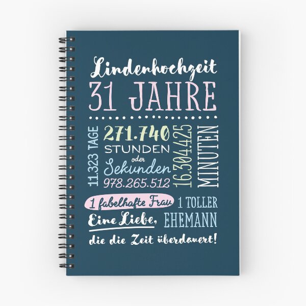 Item preview, Lindenhochzeit 31 Jahre Hochzeitstag Geschenk Mann Frau designed and sold by betternotes.