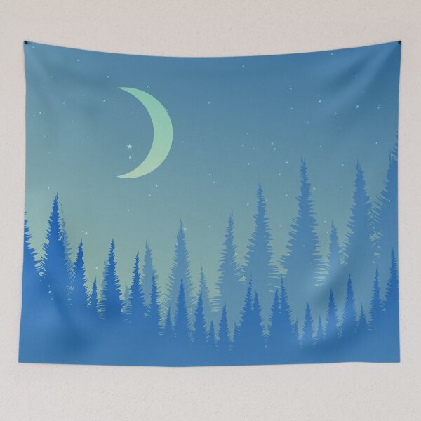 Item preview, Night Pine Forest Landscape Foggy Mist Concept Art designed and sold by JTS STORE.