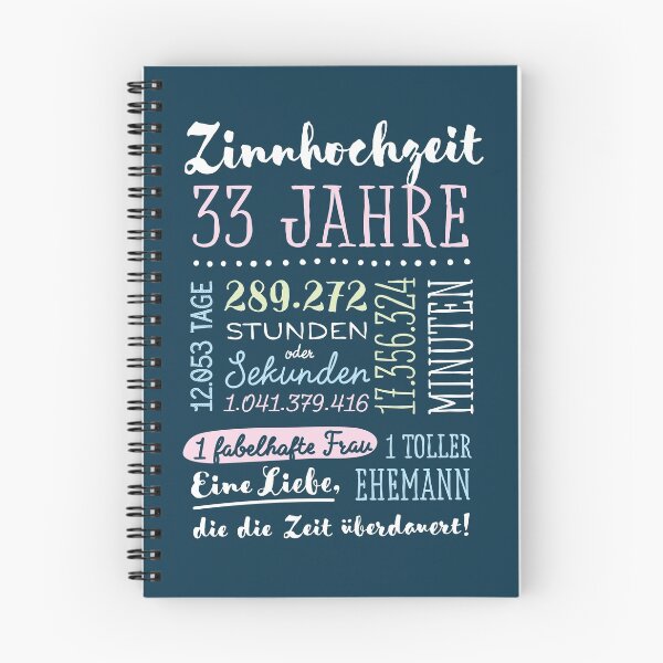 Item preview, Zinnhochzeit 33 Jahre Hochzeitstag Geschenk Mann Frau designed and sold by betternotes.