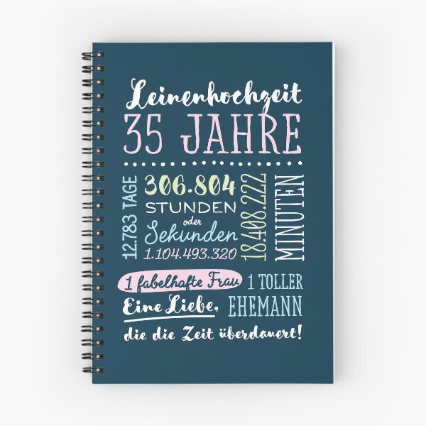 Item preview, Leinenhochzeit 35 Jahre Hochzeitstag Geschenk Mann Frau designed and sold by betternotes.