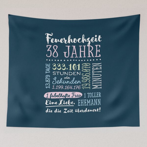 Item preview, Feuerhochzeit 38 Jahre Hochzeitstag Geschenk Mann Frau designed and sold by betternotes.