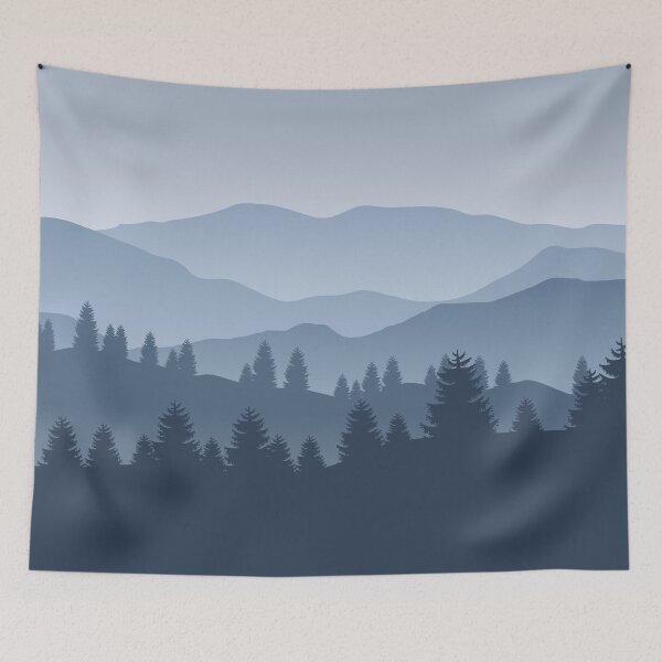 Item preview, Mountain Illustration With Pine Forest designed and sold by JTS STORE.