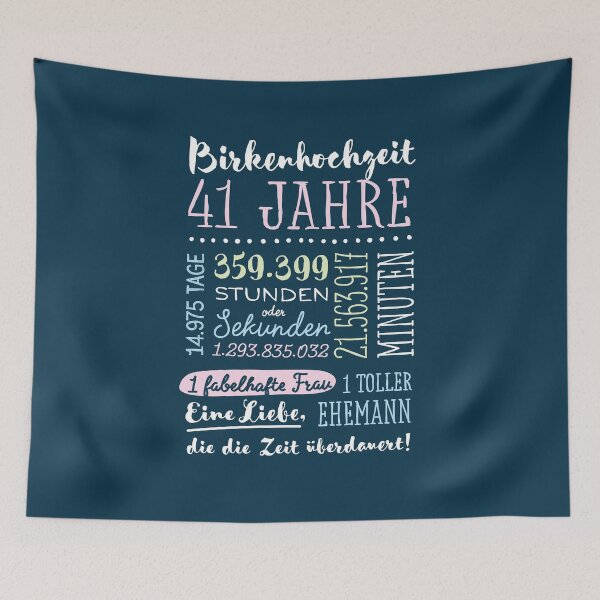 Item preview, Birkenhochzeit 41 Jahre Hochzeitstag Geschenk Mann Frau designed and sold by betternotes.