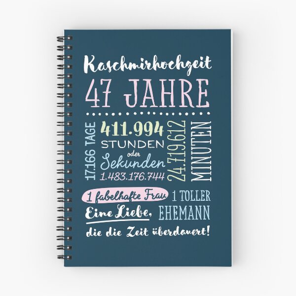 Item preview, Kaschmirhochzeit 47 Jahre Hochzeitstag Geschenk Mann Frau designed and sold by betternotes.