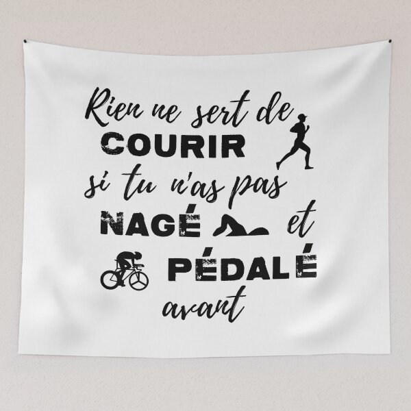 Aperçu de l'œuvre Rien ne sert de courir créée et vendue par la socquette légère.