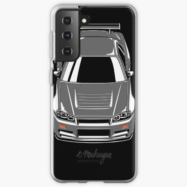 Skyline R34 Gt R White Case Skin For Samsung Galaxy By Olegmarkaryan Redbubble