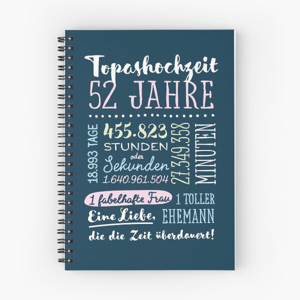Item preview, Topashochzeit 52 Jahre Hochzeitstag Geschenk Mann Frau designed and sold by betternotes.