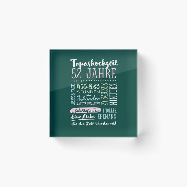 Item preview, Topashochzeit 52 Jahre Hochzeitstag Geschenk Mann Frau designed and sold by betternotes.