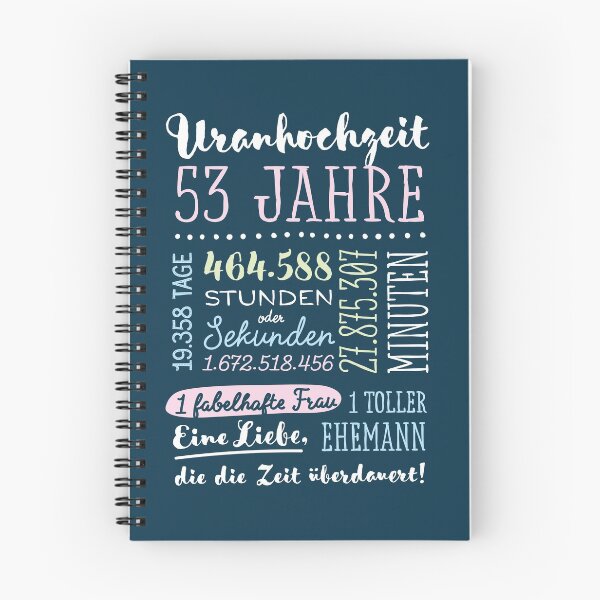 Item preview, Uranhochzeit 53 Jahre Hochzeitstag Geschenk Mann Frau designed and sold by betternotes.