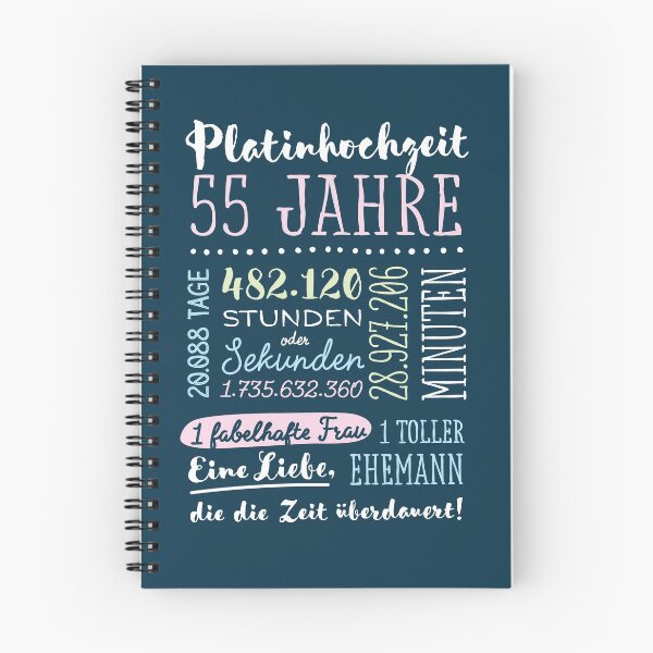 Item preview, Platinhochzeit 55 Jahre Hochzeitstag Geschenk Mann Frau designed and sold by betternotes.