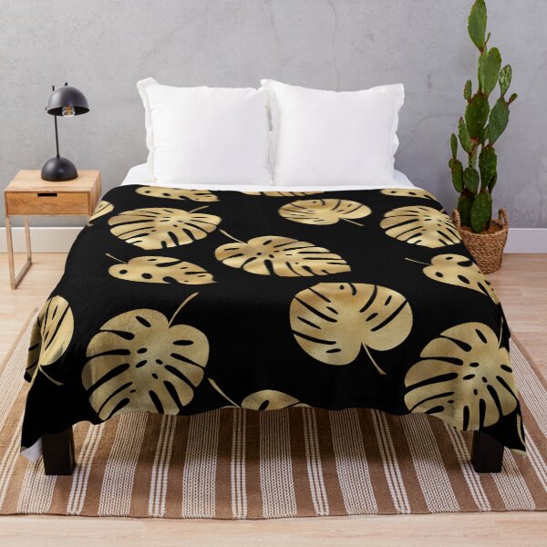 Item preview, Monstera Leaves Gold Pattern designed and sold by FranzNCandy.