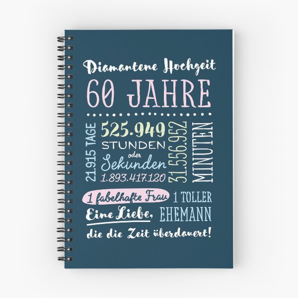 Item preview, Diamanthochzeit 60 Jahre Hochzeitstag Geschenk Mann Frau designed and sold by betternotes.