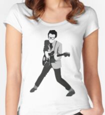 Elvis Costello Print Women's Fitted Scoop T-Shirt