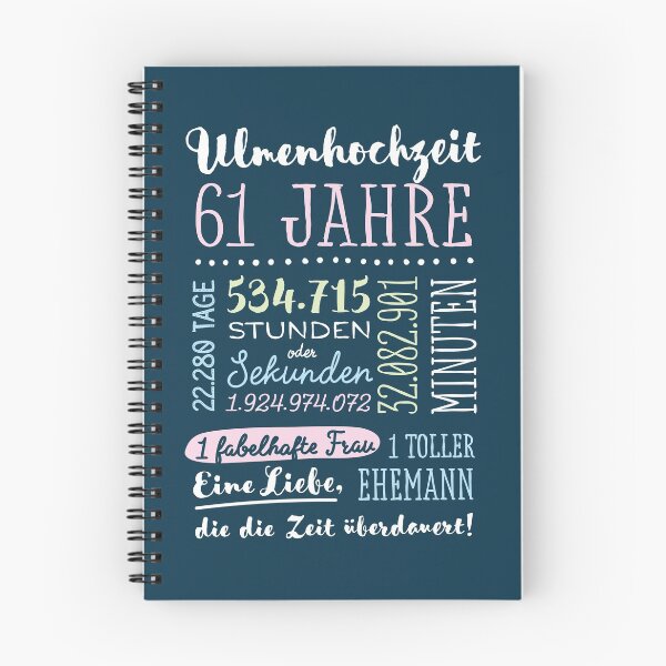 Item preview, Ulmenhochzeit 61 Jahre Hochzeitstag Geschenk Mann Frau designed and sold by betternotes.