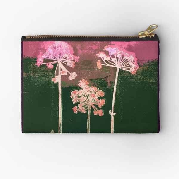 Cow Parsley: pink Zipper Pouch
