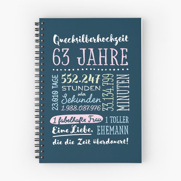 Item preview, Quecksilberhochzeit 63 Jahre Hochzeitstag Geschenk Mann Frau designed and sold by betternotes.