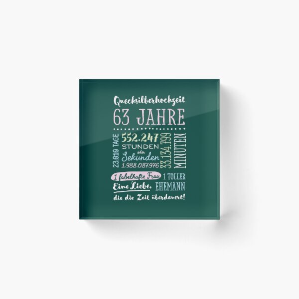 Item preview, Quecksilberhochzeit 63 Jahre Hochzeitstag Geschenk Mann Frau designed and sold by betternotes.