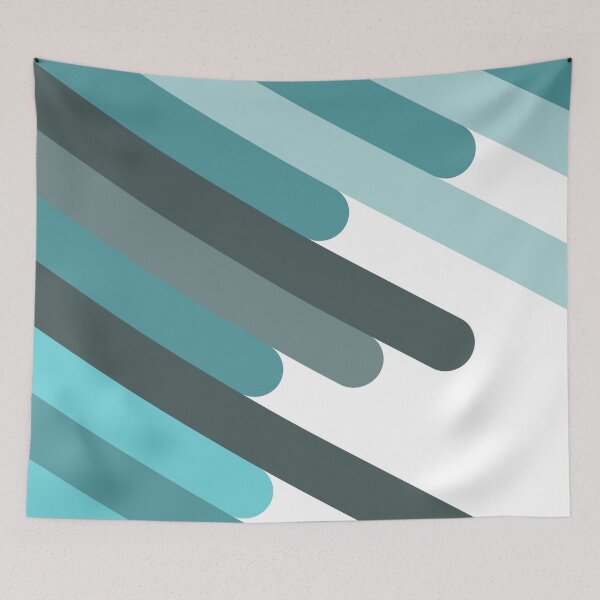 Item preview, Aegean Teal Diagonal lines designed and sold by YYZDesign.