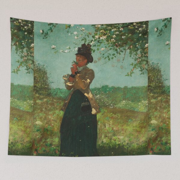 Item preview, lady in the woods smelling flowers  - Claude Monet designed and sold by Vintage Designs +.