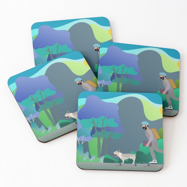 Item preview, young man and french bulldog skateboarding  designed and sold by wonderisland.