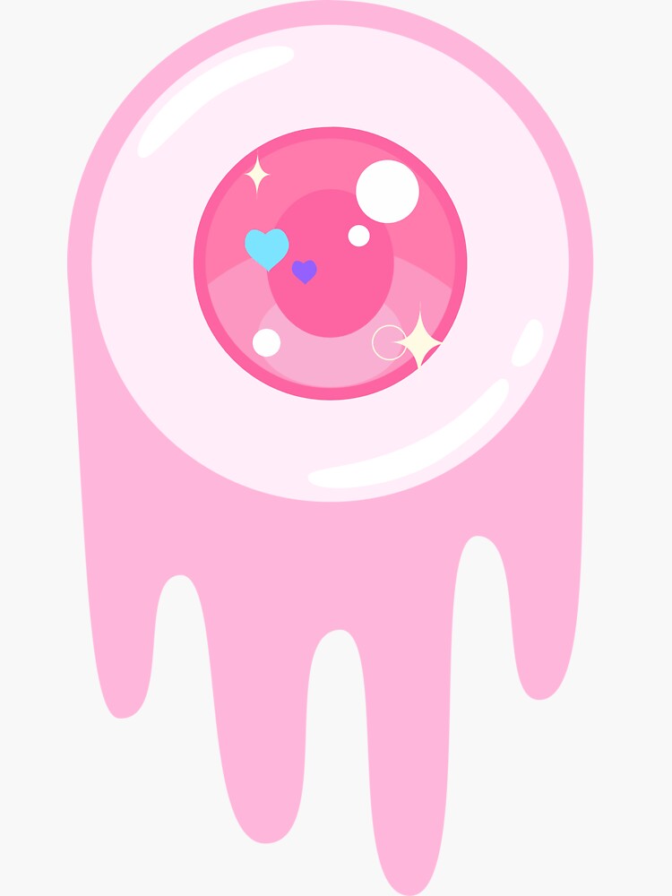 Anime Goru Kawaii Pink Pastel Eyeball | Sticker