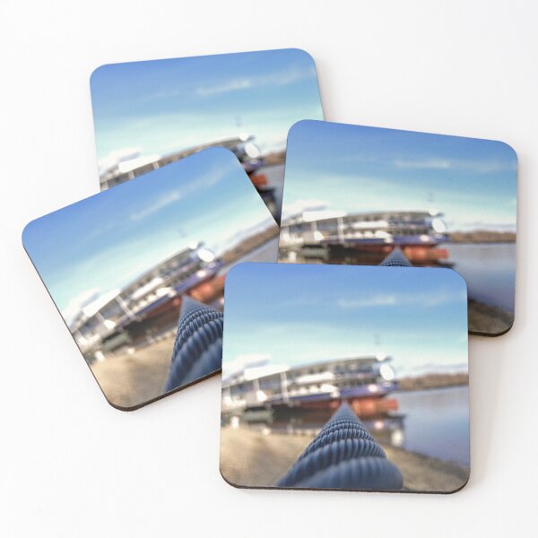 Item preview, Rope close up photography towards a boat on the river designed and sold by CiniArt.