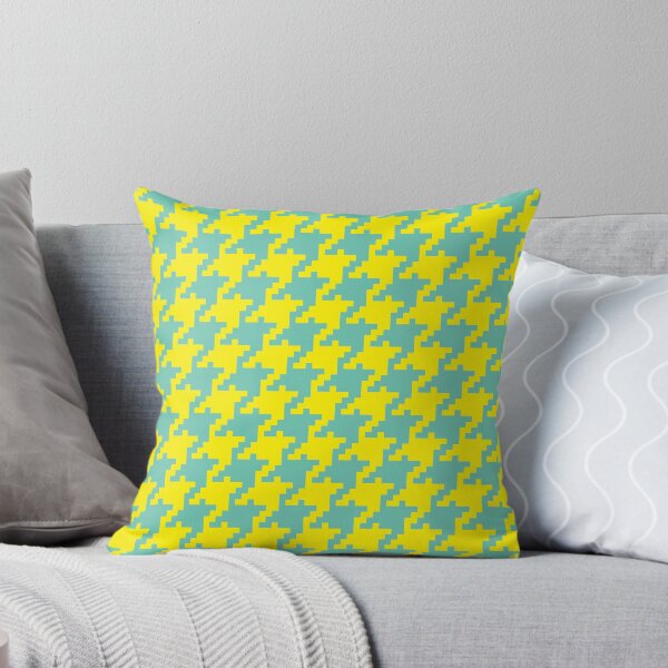 Item preview, Aquamarine Yellow Digital Houndstooth designed and sold by miraclemaker.