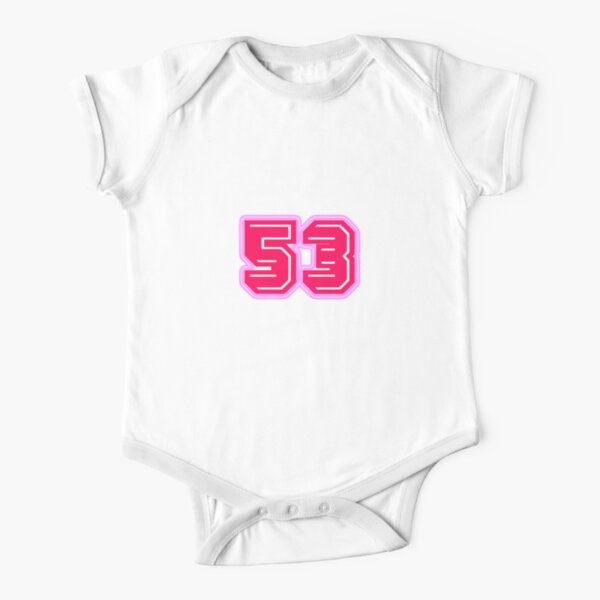 Pink Number 53 Short Sleeve Baby One-Piece