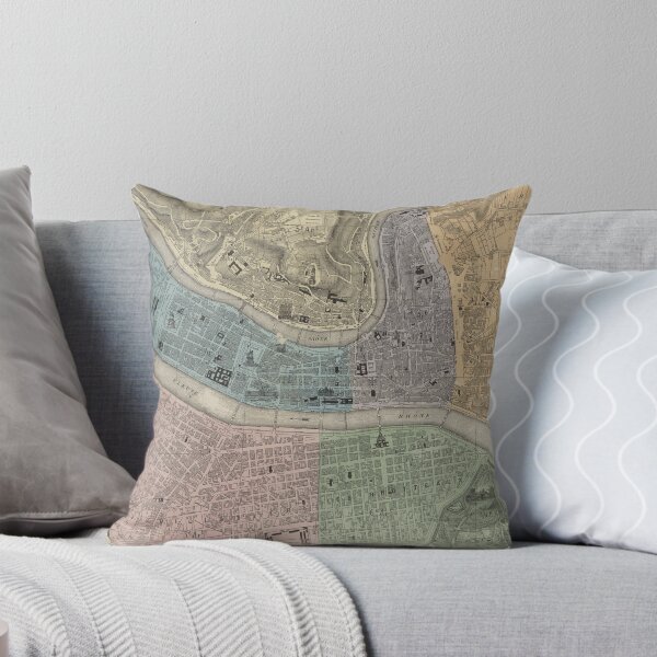 Item preview, Vintage Map of Lyon France (1872) designed and sold by BravuraMedia.