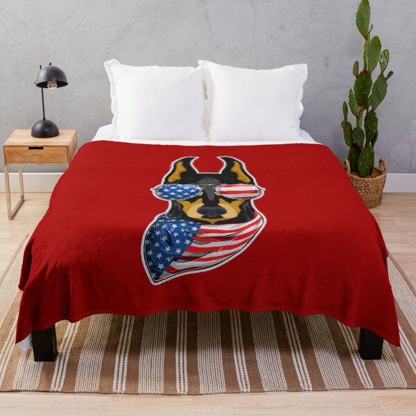 Item preview, Patriotic Doberman Dober-Merican US Flag designed and sold by Uppercase Tees.