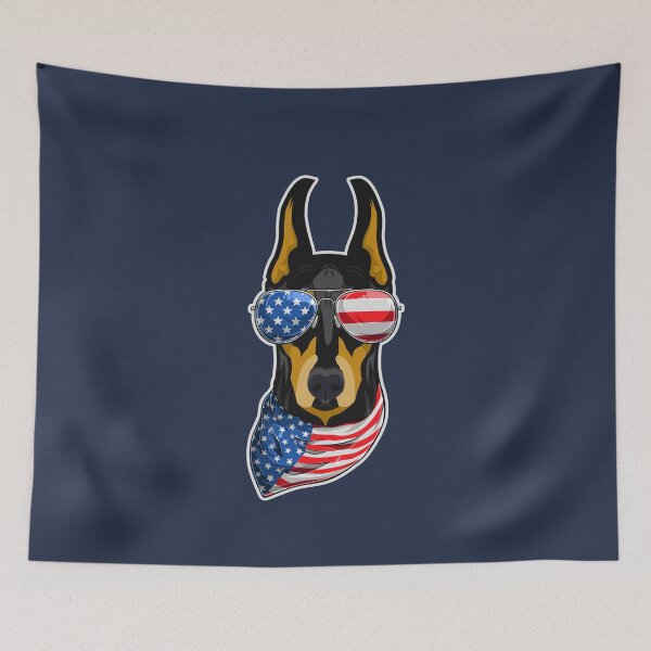 Item preview, Patriotic Doberman Dober-Merican US Flag designed and sold by Uppercase Tees.