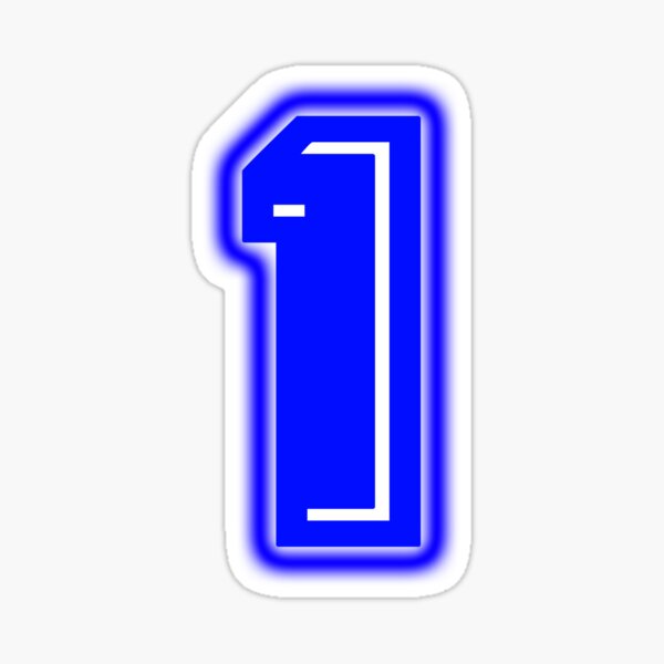 "Blue Number 1" Sticker for Sale by sport-blue | Redbubble