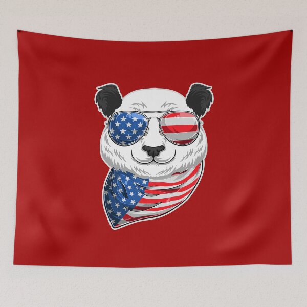 Item preview, American Panda Panda-Merican with 4th of July US Flag designed and sold by Uppercase Tees.