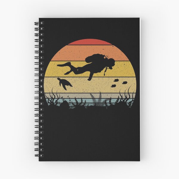 Item preview, Retro Sunset Scuba Diver Underwater Vintage Scuba Diving Gear designed and sold by DynamicDesign.