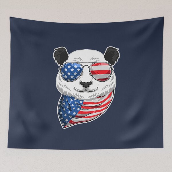 Item preview, American Panda Panda-Merican with 4th of July US Flag designed and sold by Uppercase Tees.