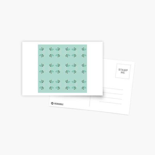 Green and white hands and leaves pattern Postcard