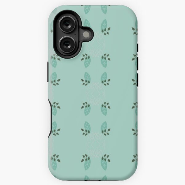 Green and white hands and leaves pattern iPhone Tough Case