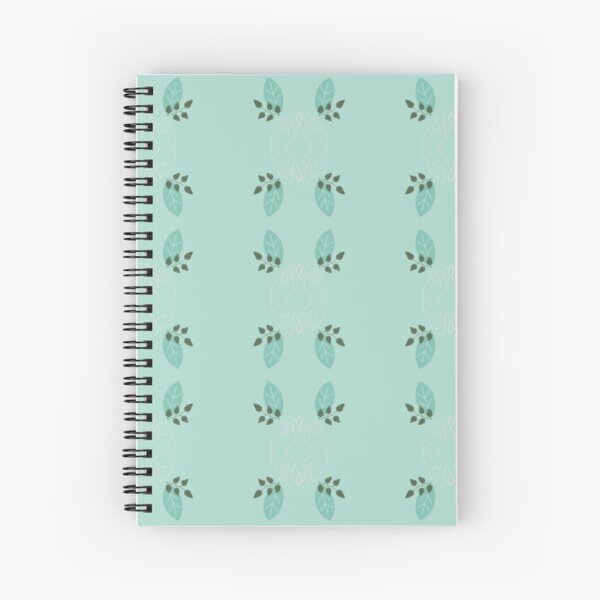 Green and white hands and leaves pattern Spiral Notebook