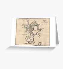Vintage Map of Plymouth England (1765) Greeting Card